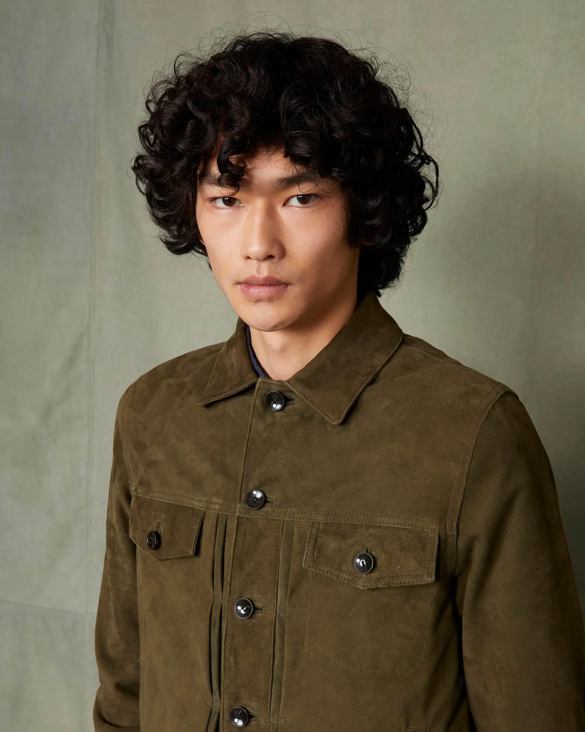Blouson liam cuir de chèvre |olive original