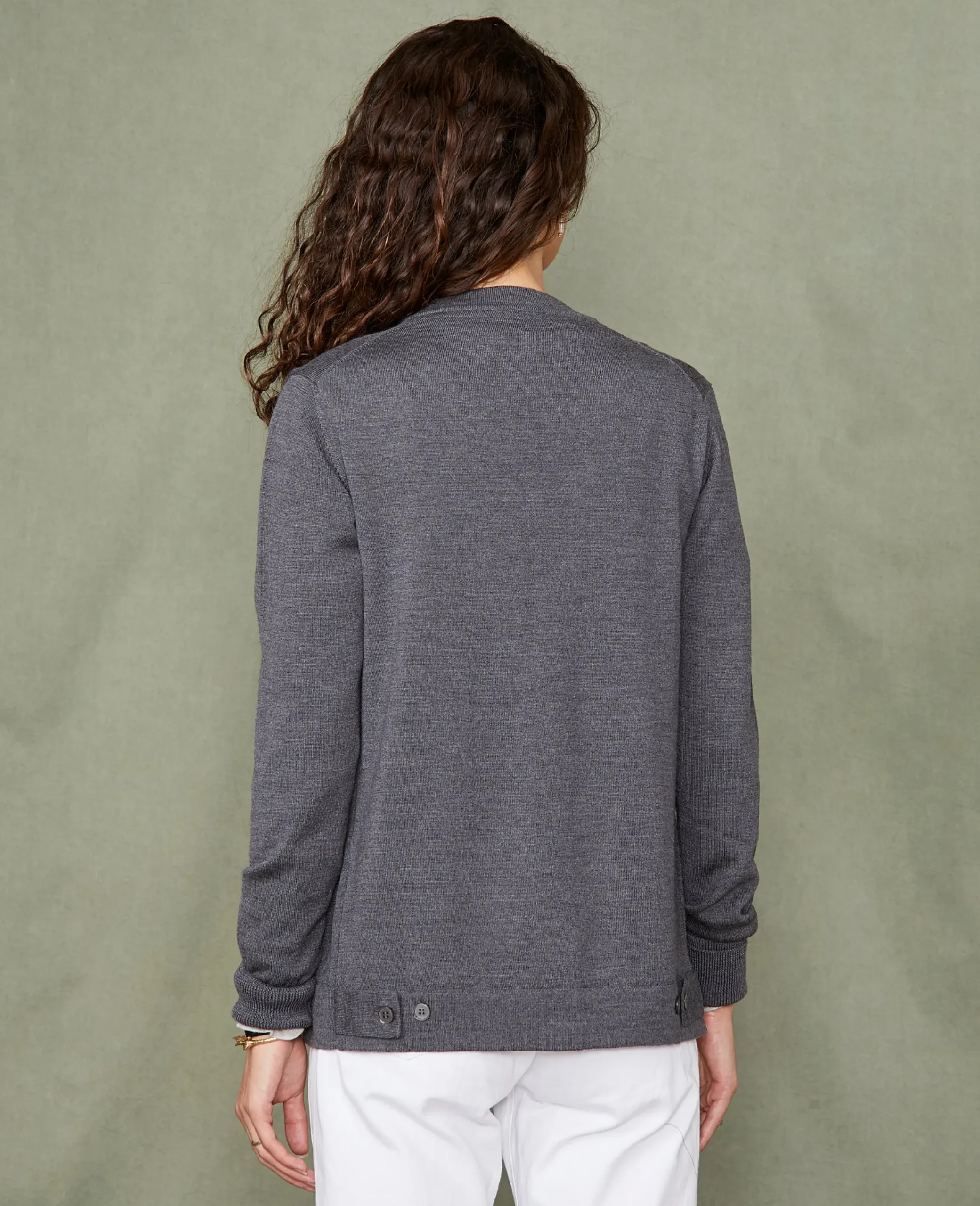 Cardigan en maille laine merinos italienne
