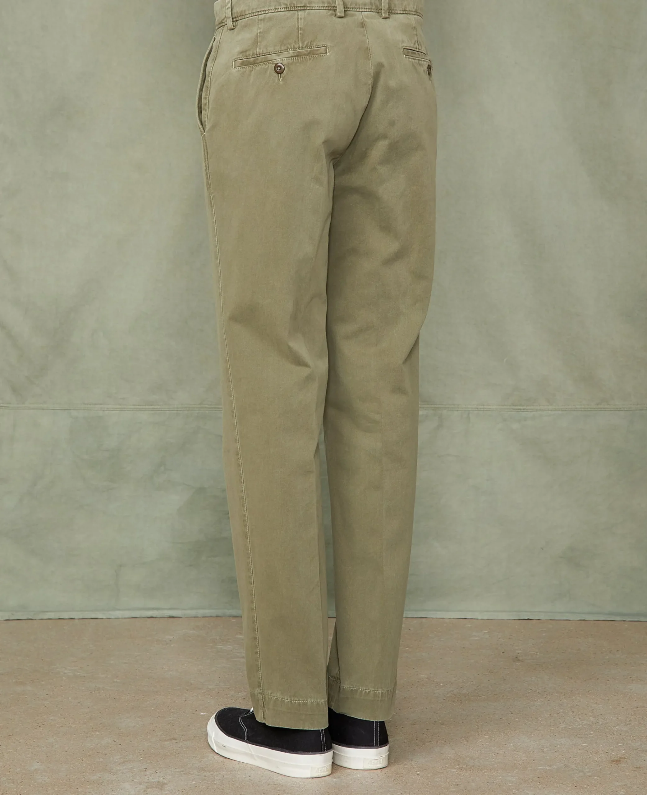 Chino plain front coton italien organique