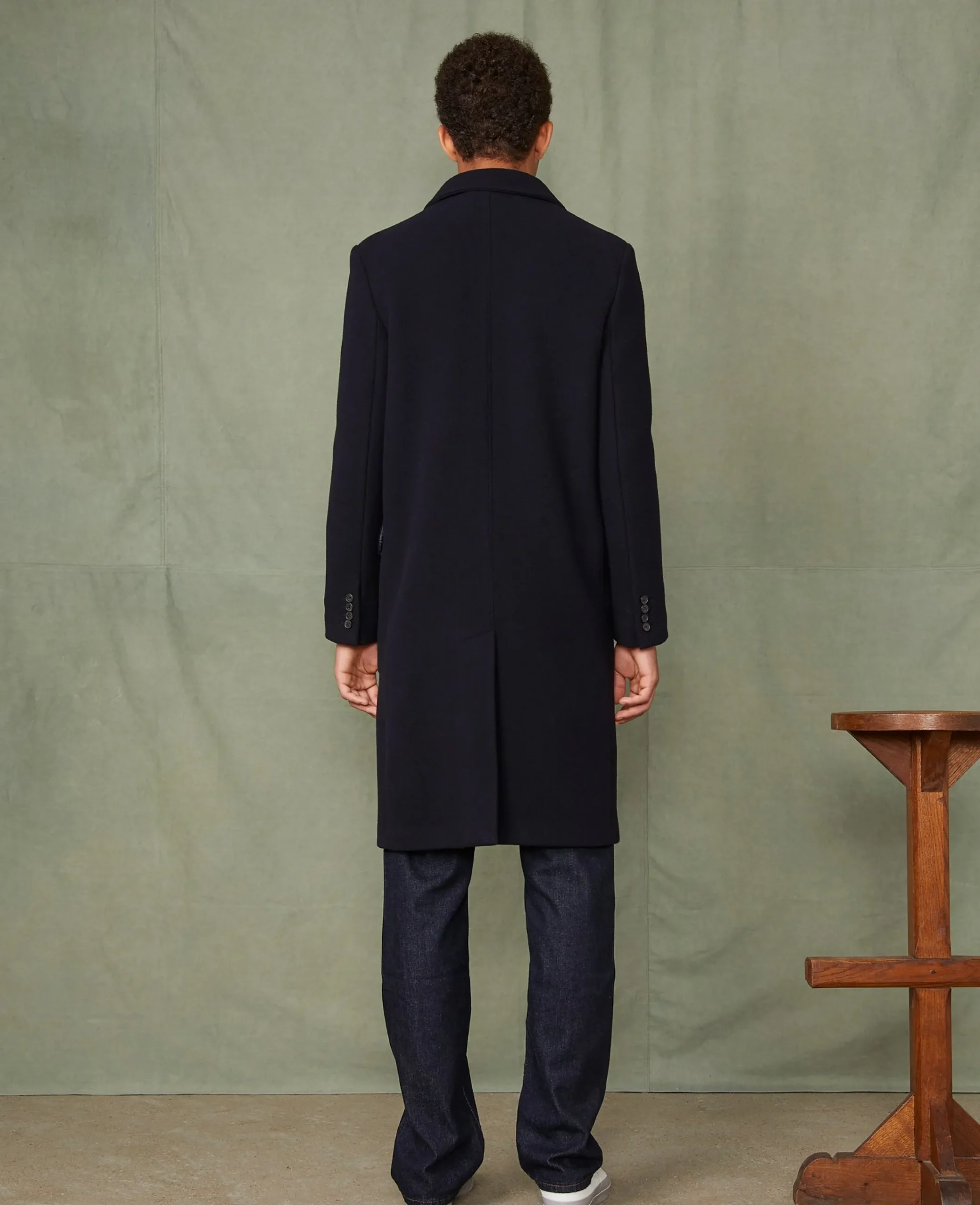 Manteau croisé laine feutrée