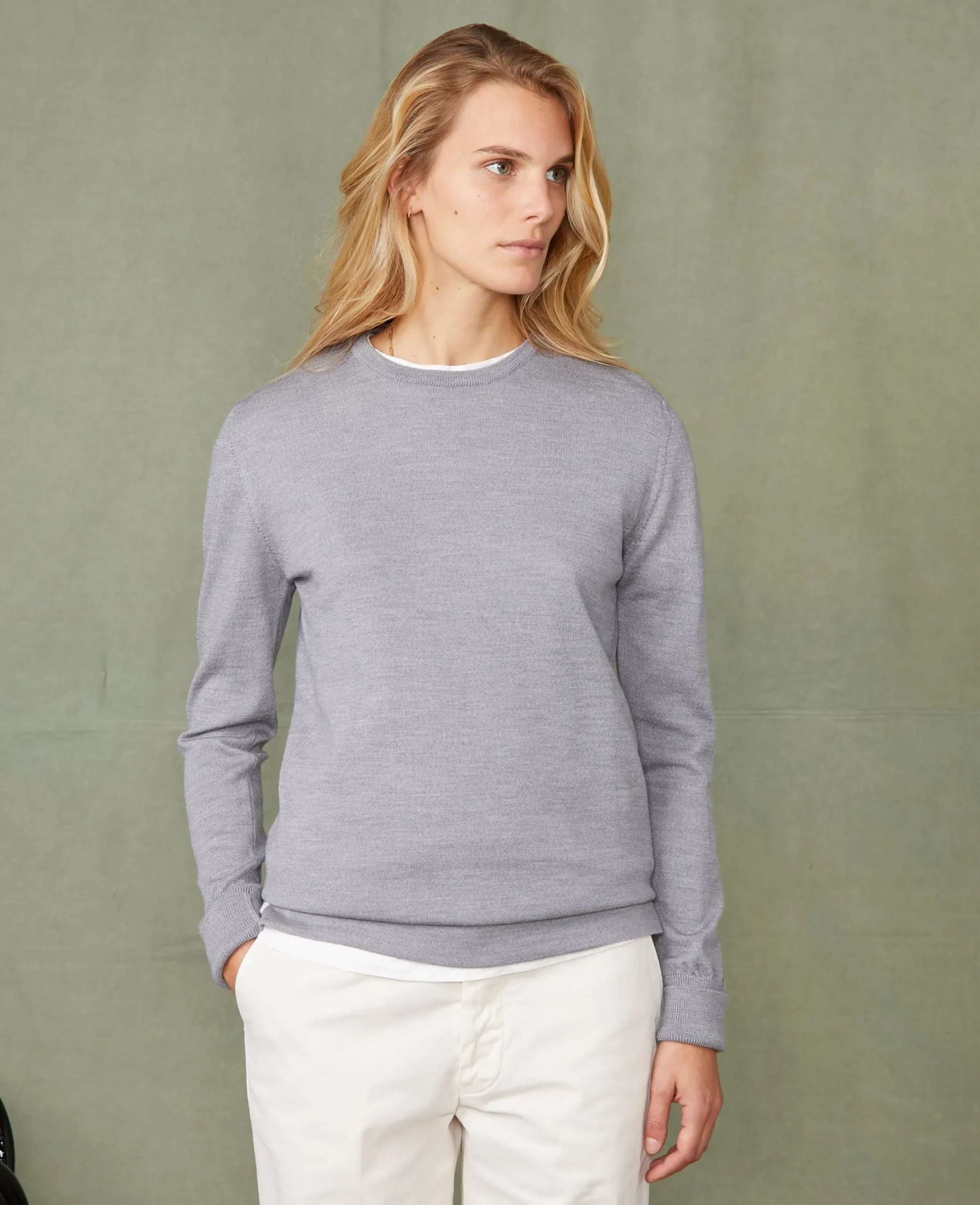 Pull col rond laine merinos italienne