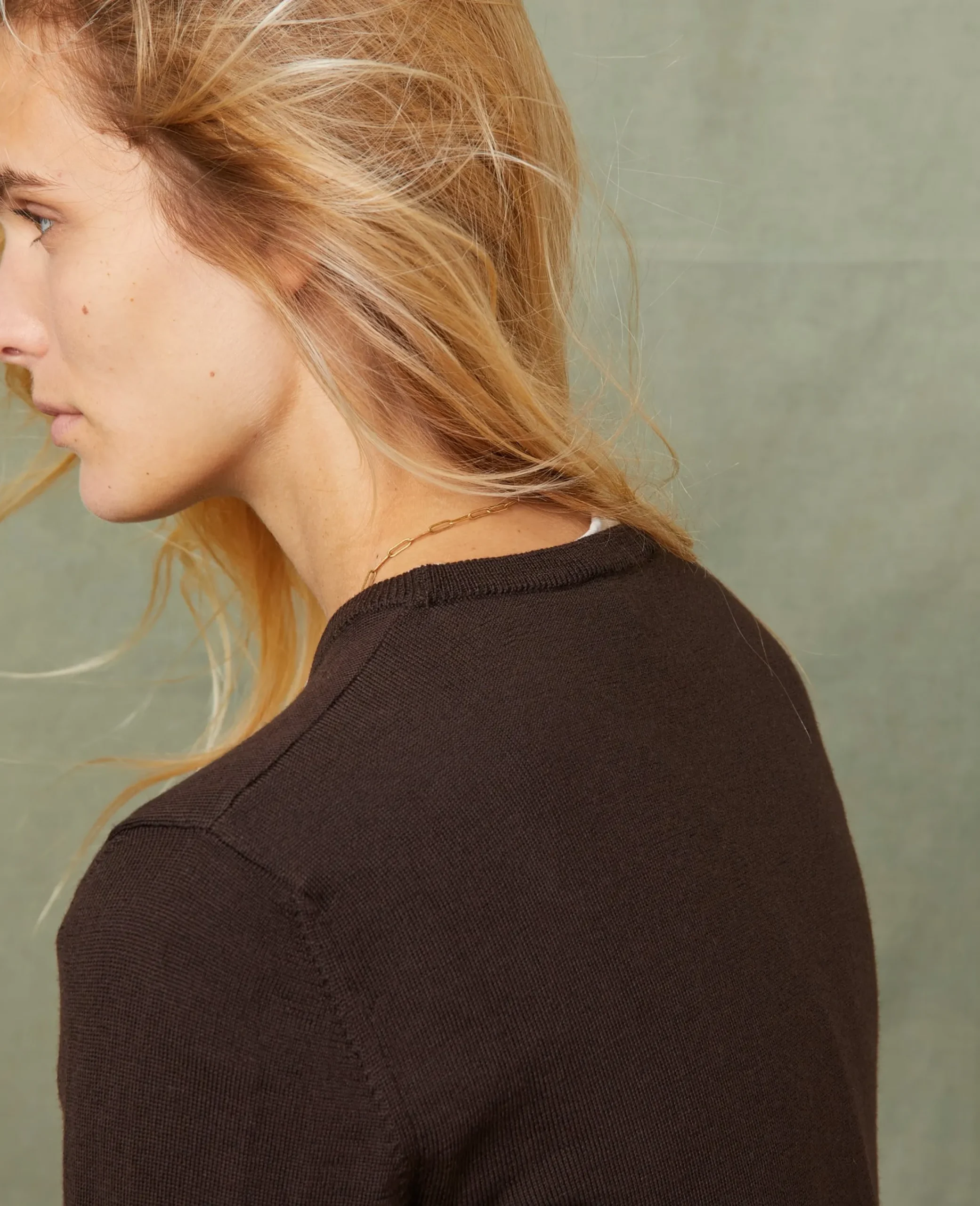 Pull col rond laine merinos italienne