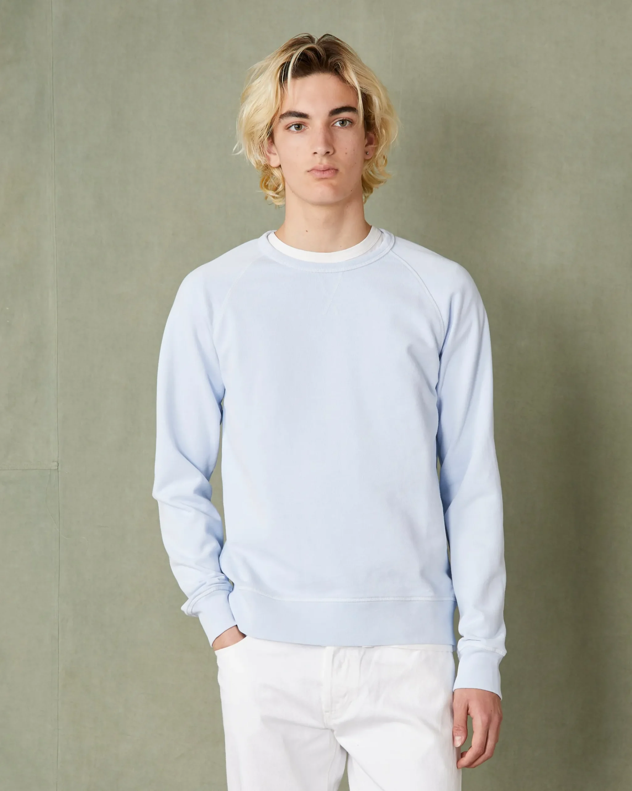 Sweatshirt col rond molleton de coton organique